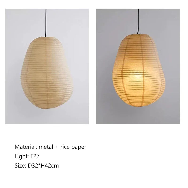 Japanese Rice Paper Pendant Light for Dining Room