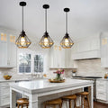 Industrial Iron Geometric Pendant Light for Dining Room
