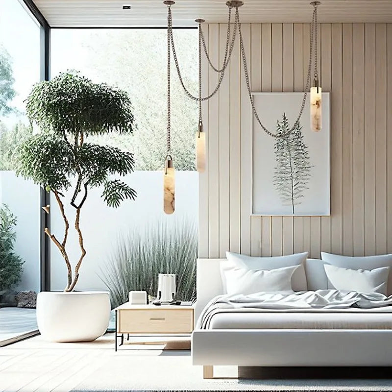 Nordic Marble Alabaster Pendant Light Multi-Drop