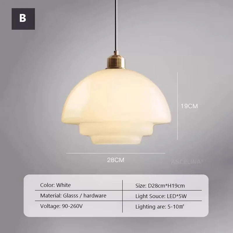Nordic Glass Pendant Light - Minimalist Hanging Lamp