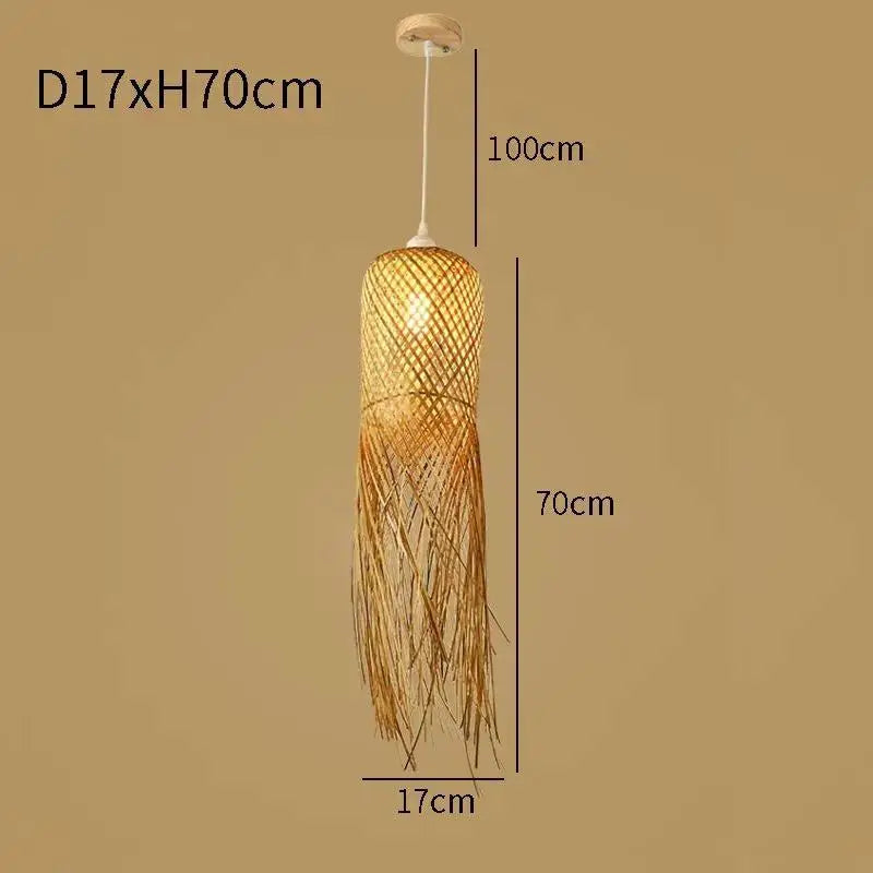 Retro Rattan Pendant Light for Kitchen & Dining