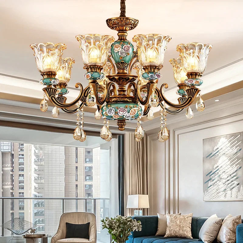 Luxury Zinc Alloy Chandelier with Resin Accents