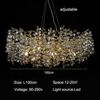 Modern Gold Branch Crystal Chandelier for Dining Room