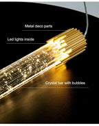 Crystal Glass Pendant Light with LED - Modern Hanging Lamp