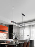 Minimalist Black Aluminum Linear Pendant Light