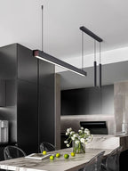 Minimalist Black Aluminum Linear Pendant Light