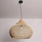 Handwoven Rattan Pendant Light - Bohemian Wabi Sabi