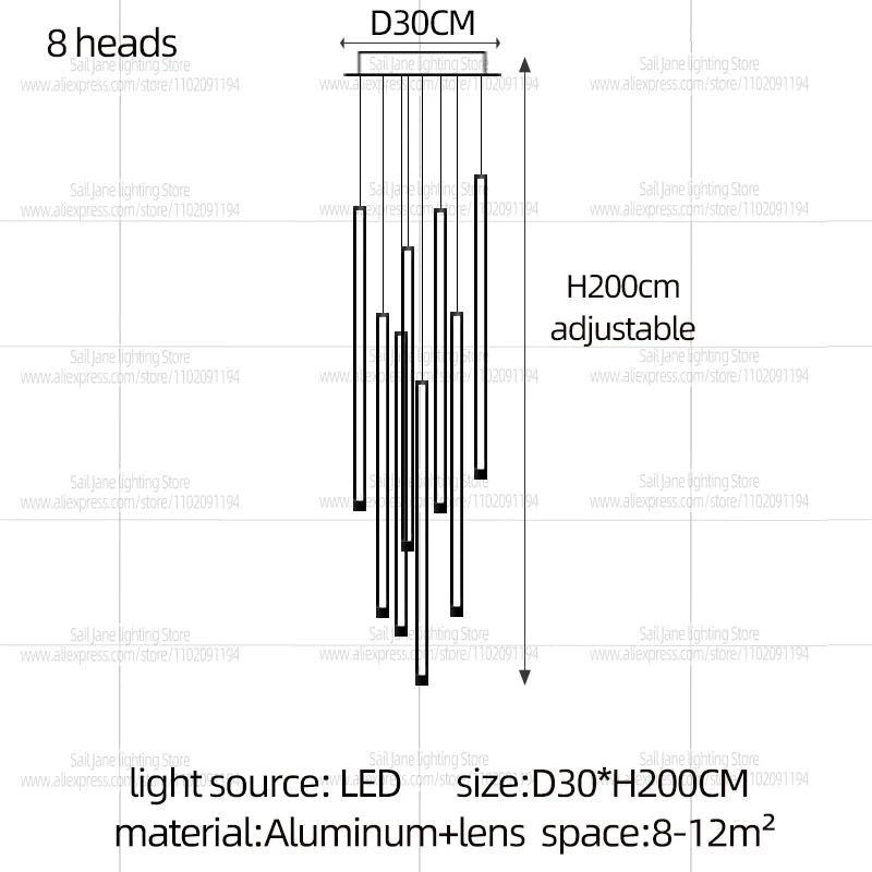 Minimalist Wood Pendant Light for Staircase