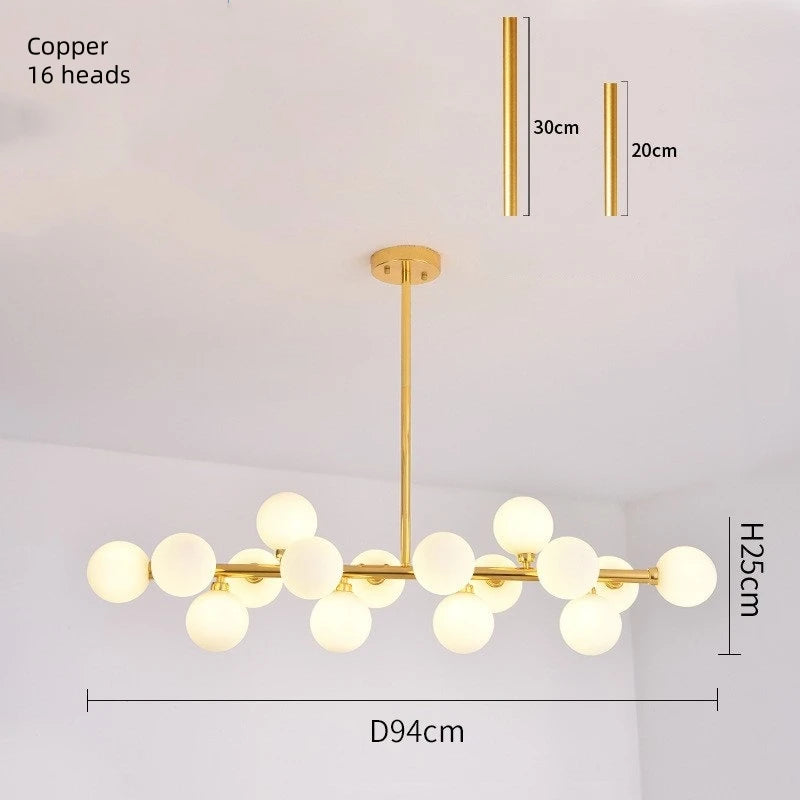 Scandinavian Ring Chandelier Glass Ball Pendant Light
