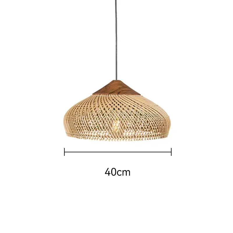 Handwoven Rattan Pendant Light - Bohemian Wabi Sabi