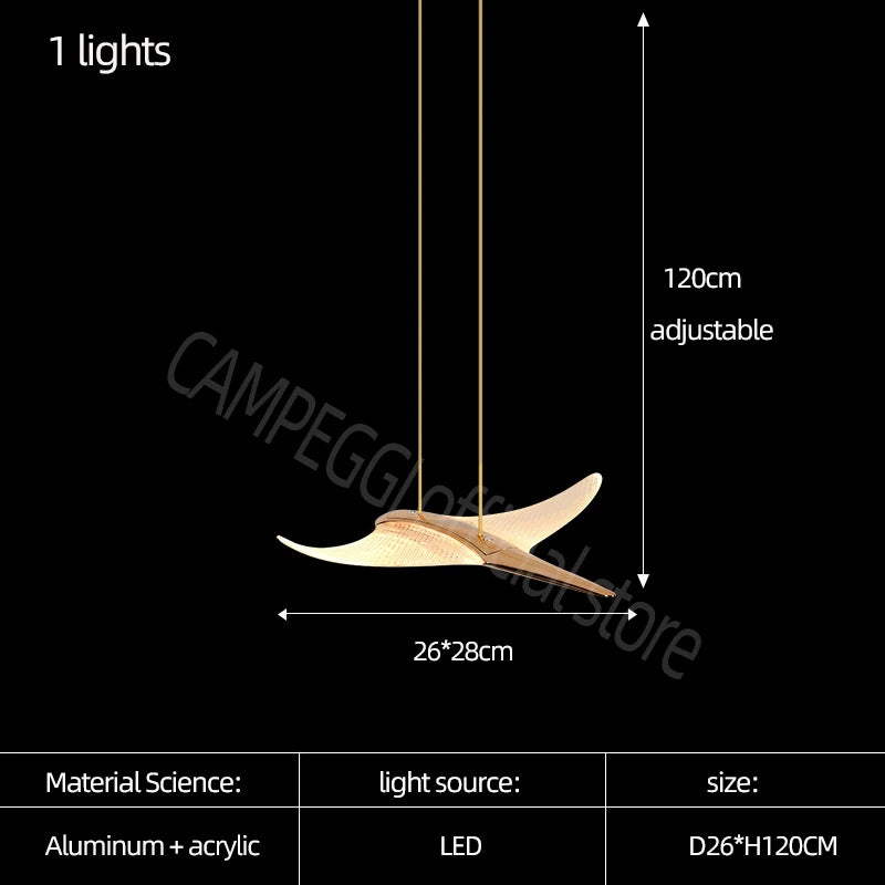 Nordic Acrylic Bird Pendant Light for Stairwell