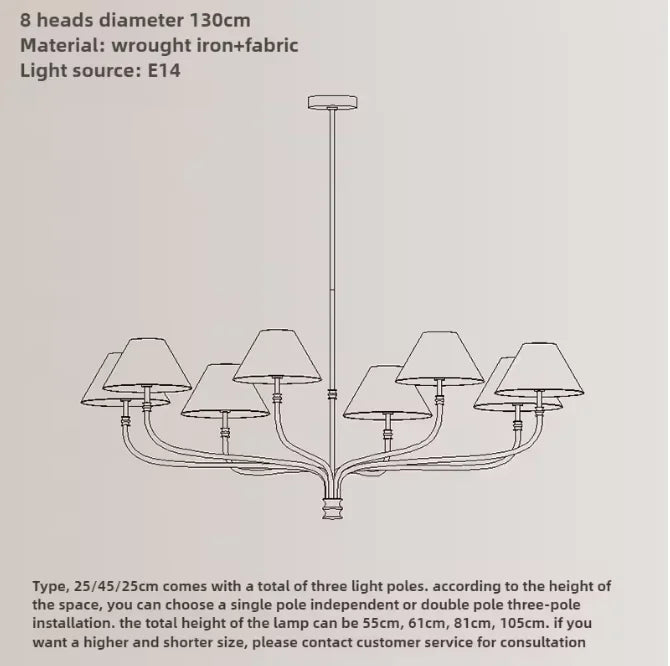 Vintage Iron Ceiling Chandelier Pendant Light