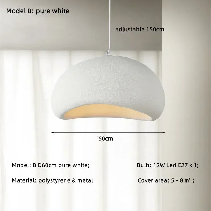 Minimalist White Resin Pendant Light for Dining Room