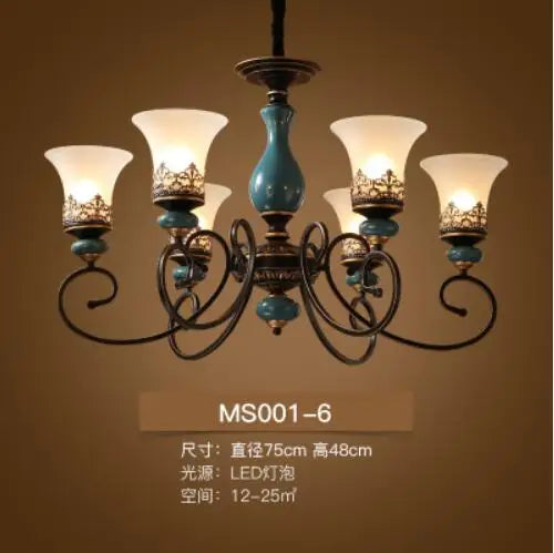 French Style Ceramic LED Chandelier - Classic Design