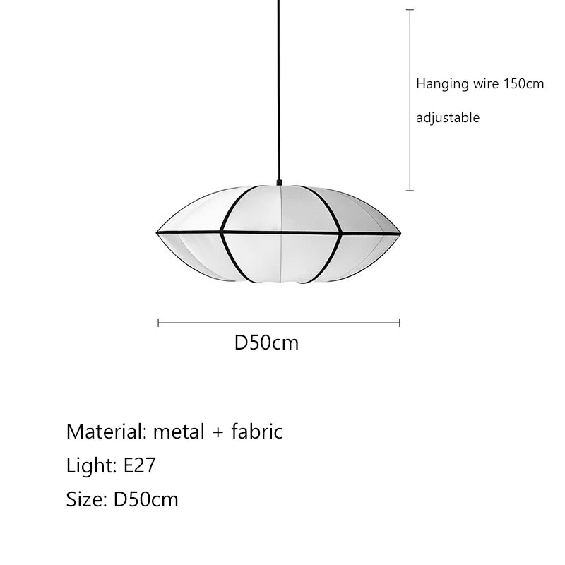 Nordic Fabric Pendant Light with Iron Frame