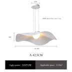 Lámpara colgante de tela blanca minimalista para comedor