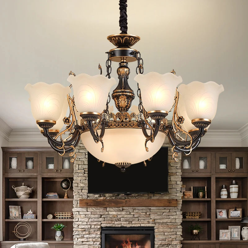 Modern Crystal Chandelier Glass Iron Frame