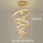 Modern Crystal Chandelier Lustre Stair Pendant Lights Duplex Architecture Living Room Pendant Lights Home Decoration Lighting