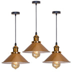 Retro Industrial Black Cone Pendant Light with Brass Fitting for Kitchen
