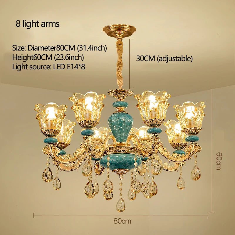 European Ceramic Chandelier Luxury Hall Light