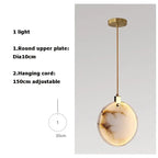 Luxury Alabaster Marble Disc Chandelier for Staircase and Lobby