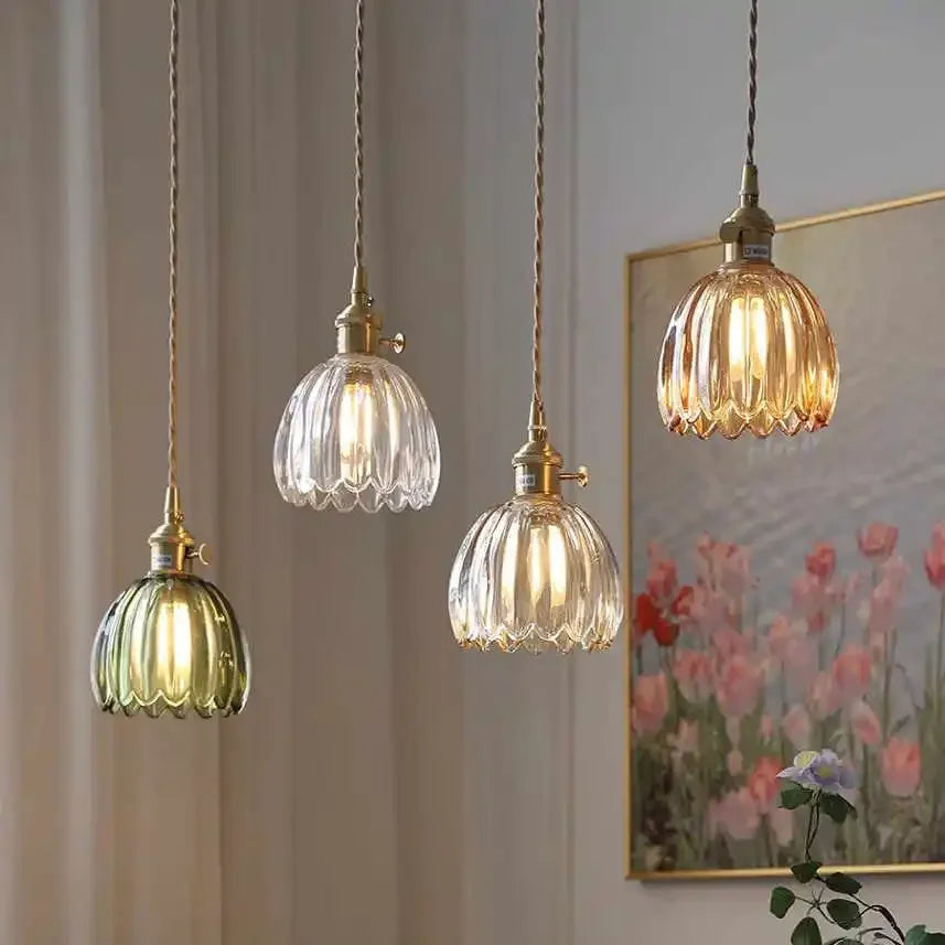 Retro Modern Glass Pendant Lamp with Twisted String Design