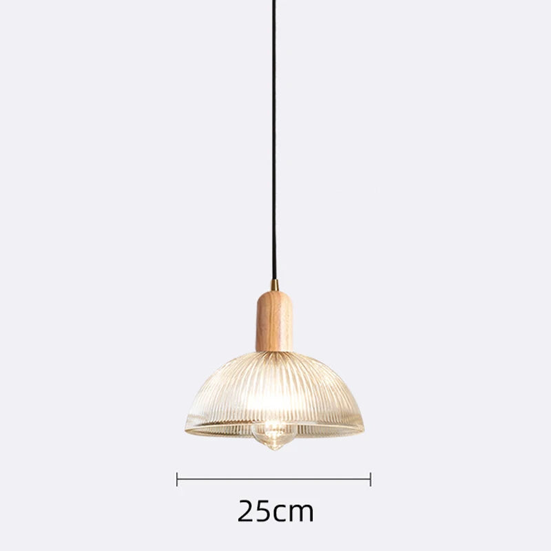 Lámpara colgante de vidrio vintage con base de hierro