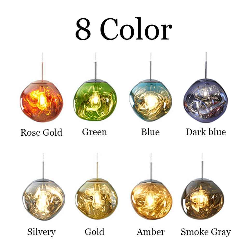 Nordic Glass Pendant Light - Lava Design Hanging Lamp