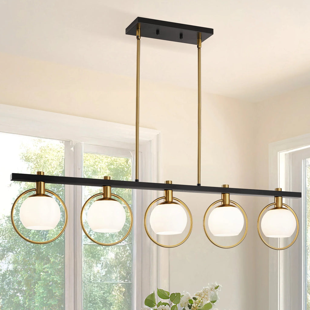 Minimalist Iron Glass Pendant Light 5-Light