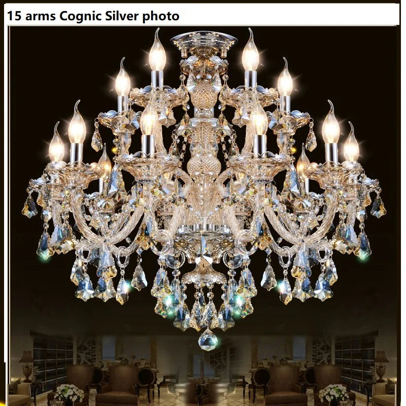 Crystal Chandelier 18 Arms Glass Modern Ceiling Light