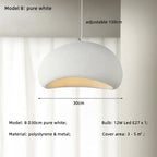 Minimalist White Resin Pendant Light for Dining Room
