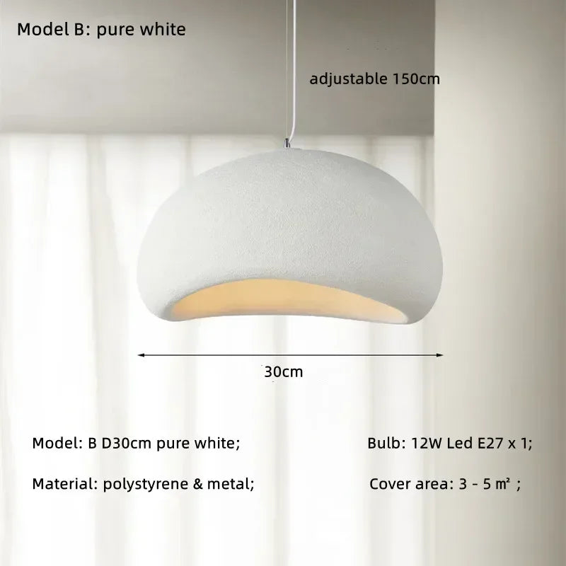 Minimalist White Resin Pendant Light for Dining Room