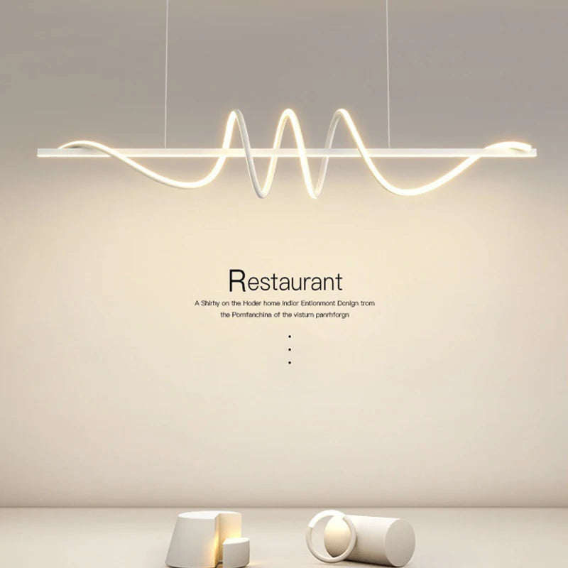 Minimalist LED Pendant Light - Modern Wave Design