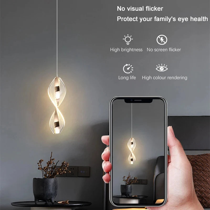 Modern Acrylic Geometric Pendant Light Bedroom Living Room Hanging Light Restaurant Lighting Led Pendant Lamps For Home Decor