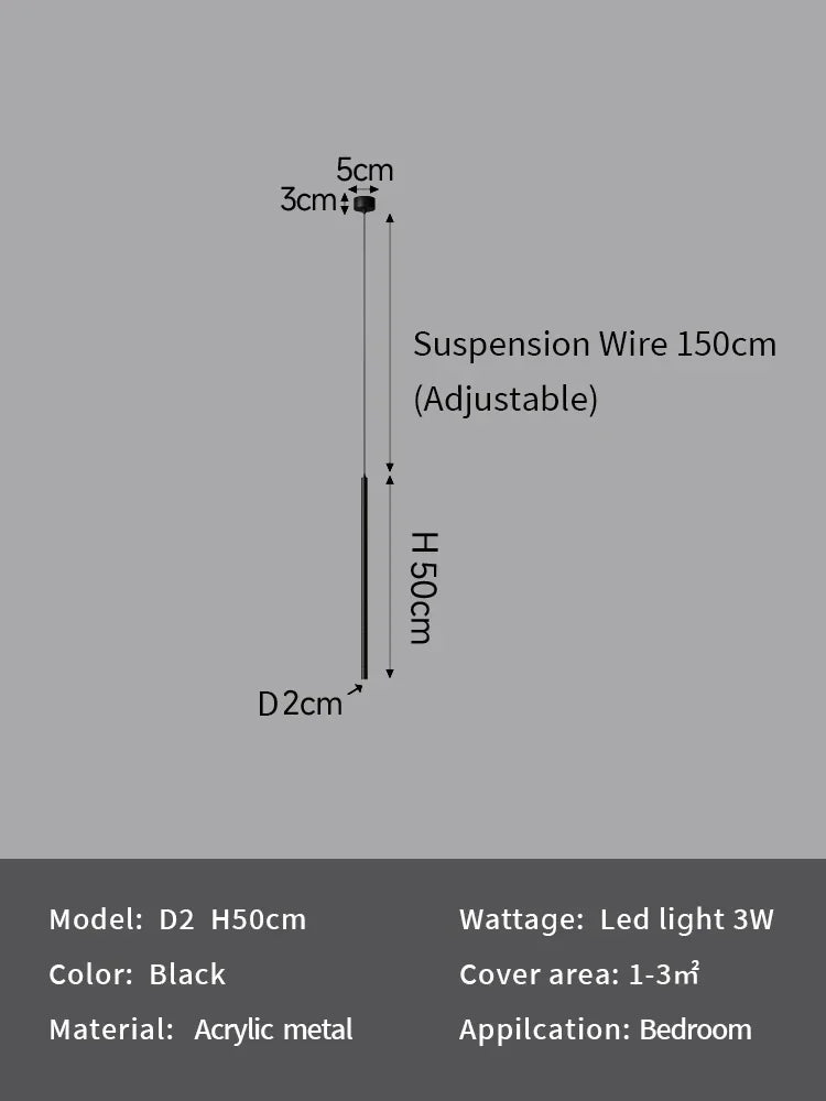 Minimalist Iron Pendant Light for Bedroom Bedside