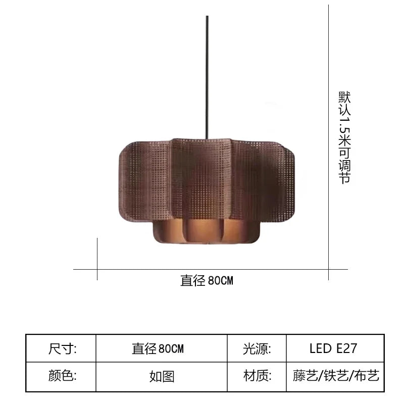 Bohemian Rattan Pendant Light for Dining Room
