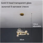 Modern Ring Glass Ball LED Chandelier Iron Frame
