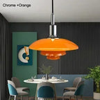 Danish Three Tier Glass Dish Pendant Light in White and Gold for Dining Room