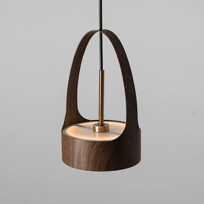 Nordic Wood Grain Pendant Light for Bedroom