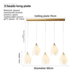 Nordic Ceramic Petal Pendant Light for Dining Room