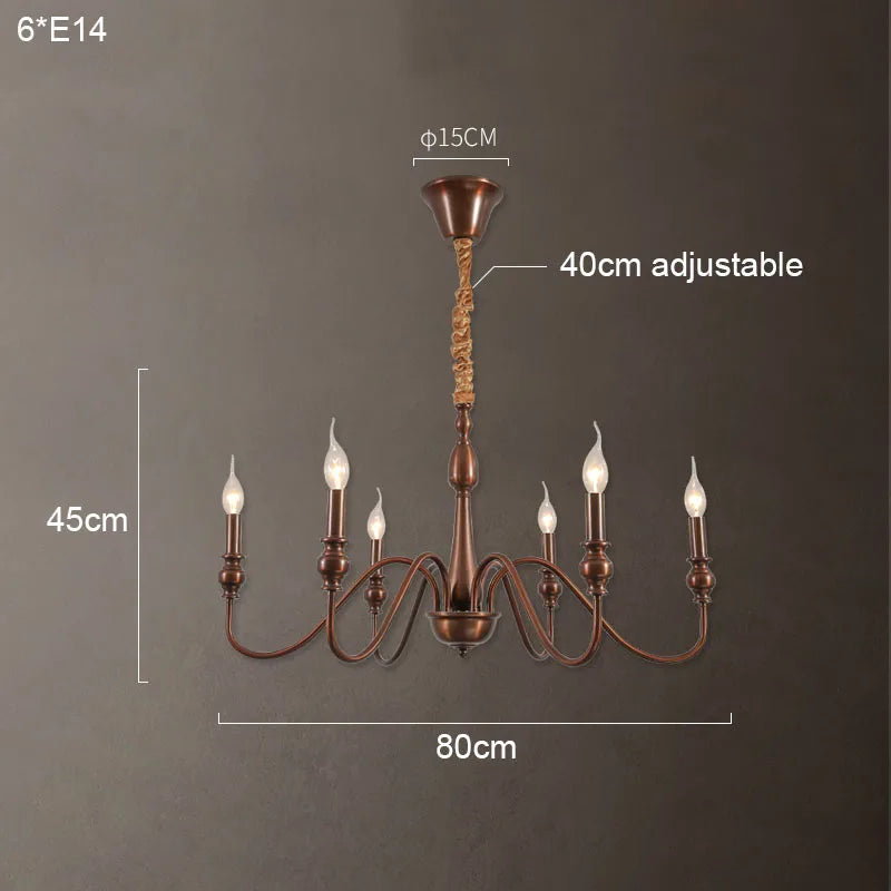 Black Iron Candle Chandelier Crystal Accents