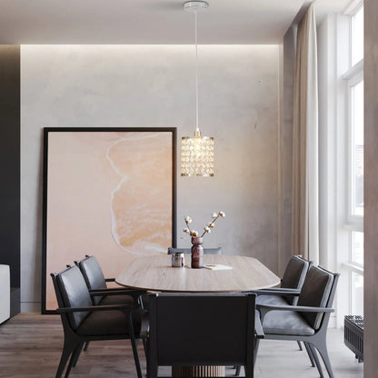 Crystal Pendant Light Modern Kitchen Island Lighting Adjustable White