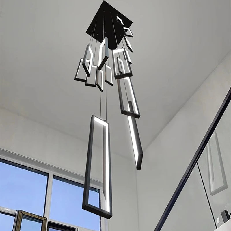 Minimalist Gold Hanging Pendant Light for Stairwell