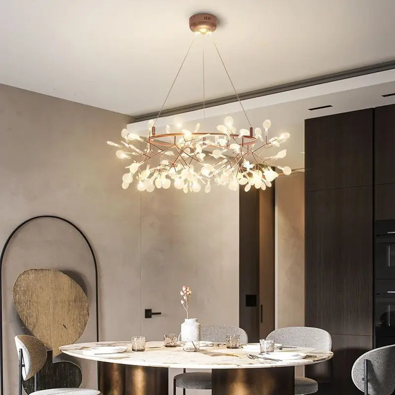 Nordic Modern Iron Chandelier Firefly Round Pendant