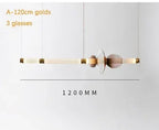 Minimalist Glass Pendant Light with Brass Accents