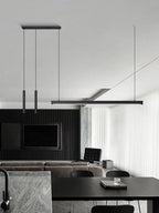 Minimalist Black Aluminum Linear Pendant Light