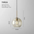 Nordic Glass Pendant Light Cognac for Dining Room
