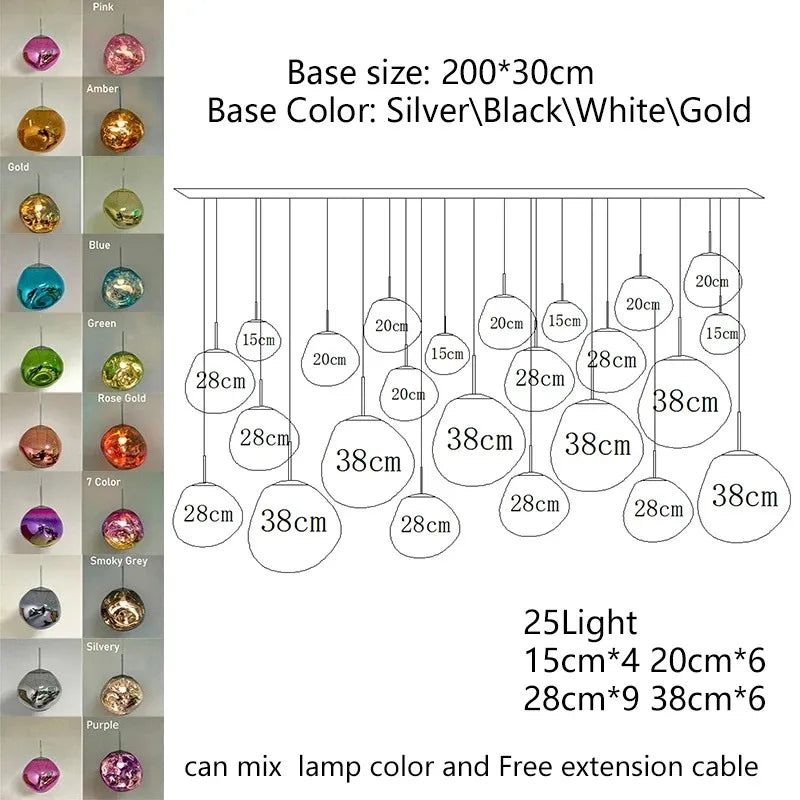 Lámpara Colgante Nórdica de Cristal - Lámpara Colgante Diseño Lava