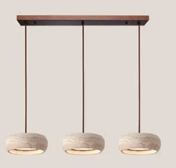 Minimalist Travertine Pendant Light for Dining Room