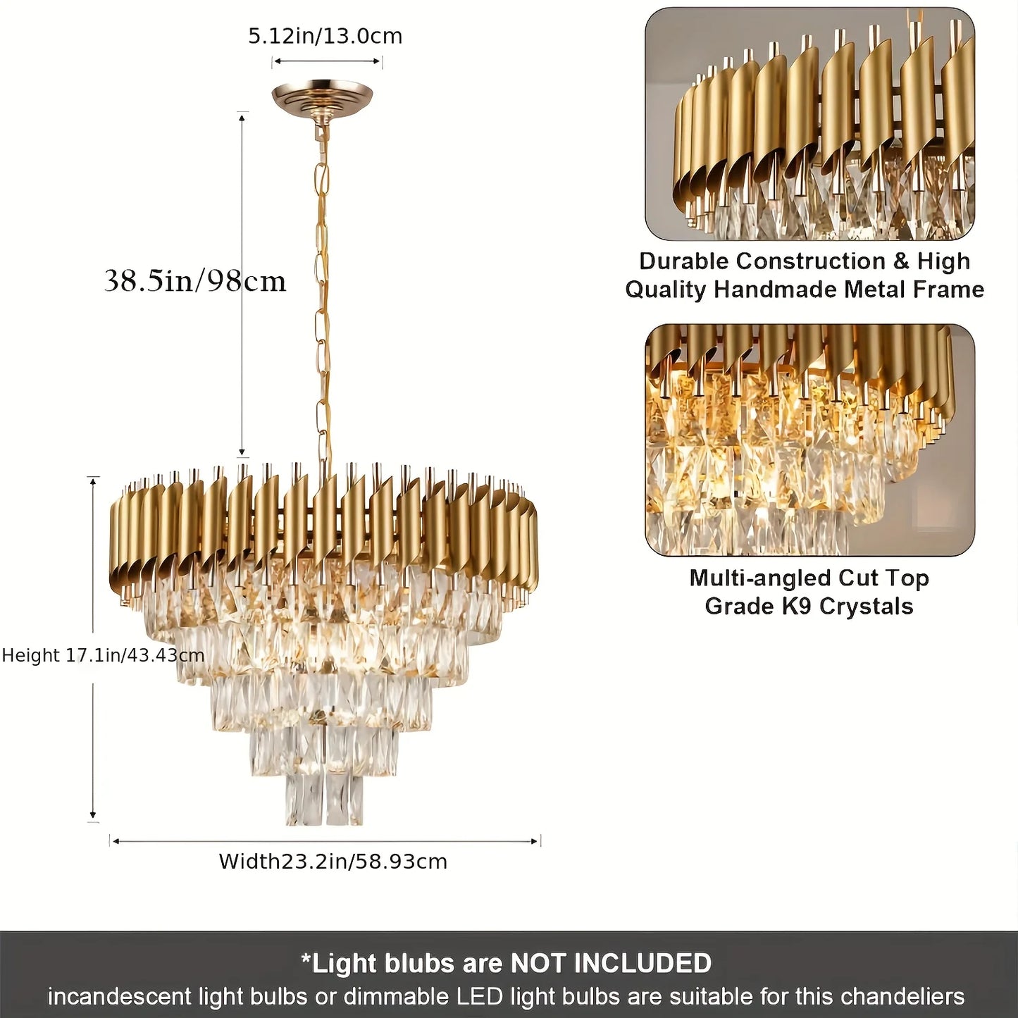 Modern Stainless Steel Circular Chandelier